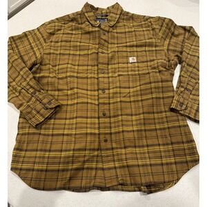Carhartt Flannel Shirt Mens XL Plaid Relaxed Fit Rugged Flex Midweight